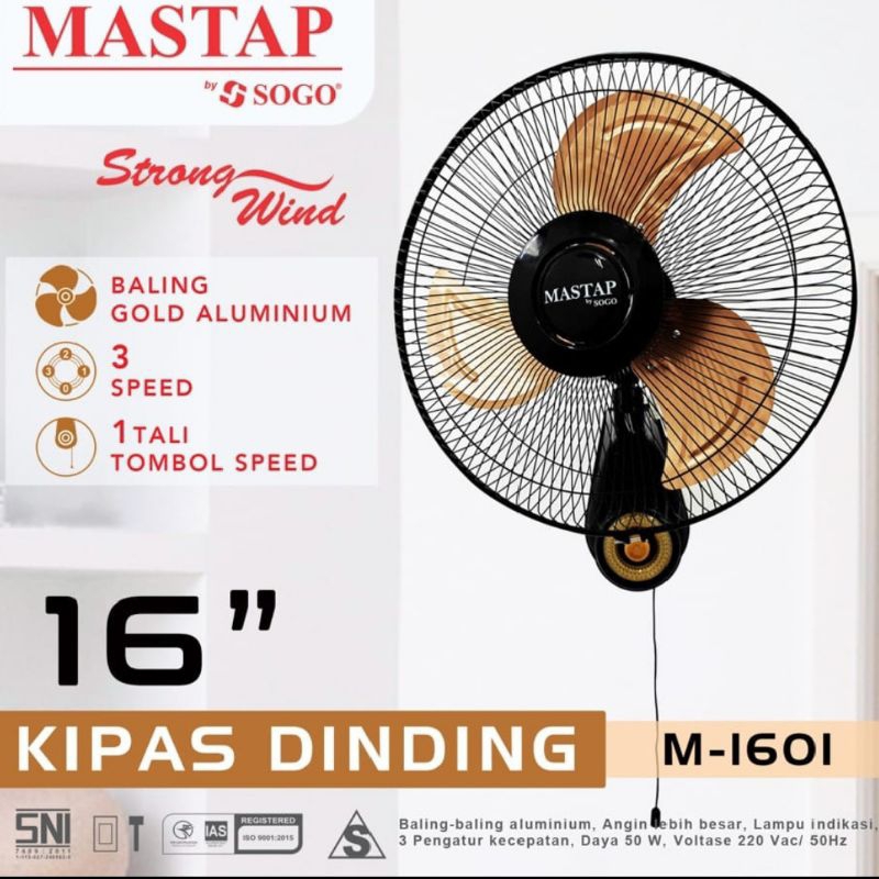Kipas Angin Dinding Mastap 16 inch / Kipas Angin Besi 16 inch M-1601
