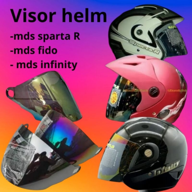 kaca helm MDS specta r / MDS fido / MDS infinity pelangi visor helmet