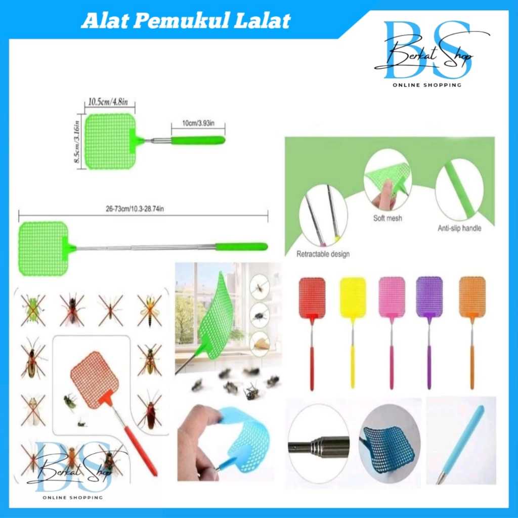 Alat Pemukul Lalat / Tepokan Plastik Teleskopik Dapat Di Panjangkan Lalat Nyamuk Serangga