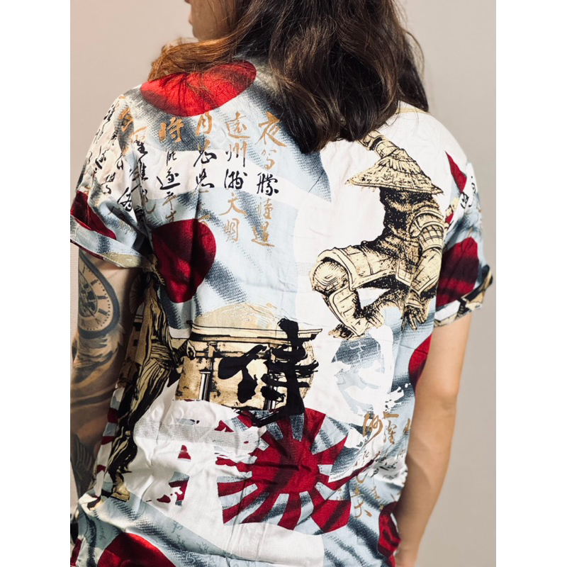 RJ4 NRKY kemeja pria lengan pendek Motif full print anime
