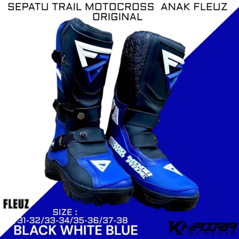 SEPATU TRAIL ANAK BOOTS SAFETY MOTOCROSS KIDS FLEUZ TERBARU
