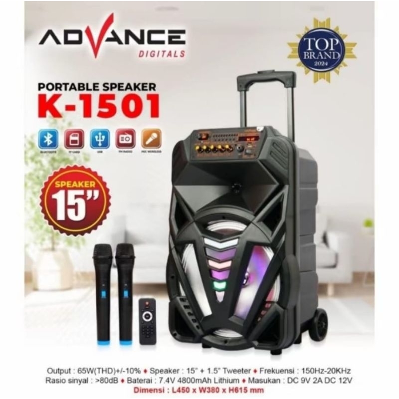 Speaker Advance 15 Inch K1501 (2 Mic)