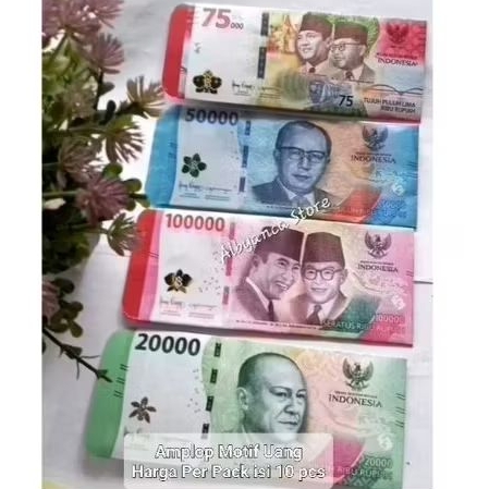 

(1pack isi 10pcs) Amplop Panjang Serbaguna Motif Uang Amplop Lebaran
