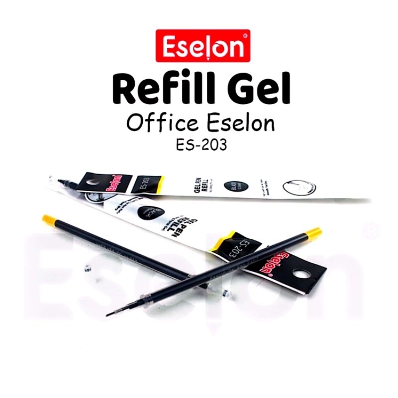 

Refill Pulpen Gel Eselon ES-203 Hitam 0.5 mm 1 box isi 20 pcs