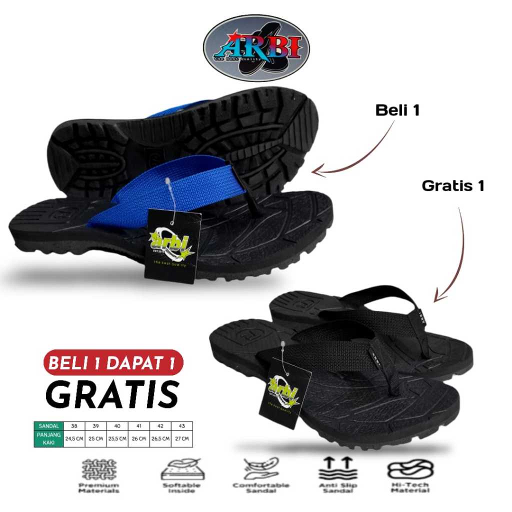 [ PAKET HEMAT 2 PCS ] Sandal Jepit Gunung Outdoor Pria Dewasa / Sandal Gunung Outdoor Unisex Size 37