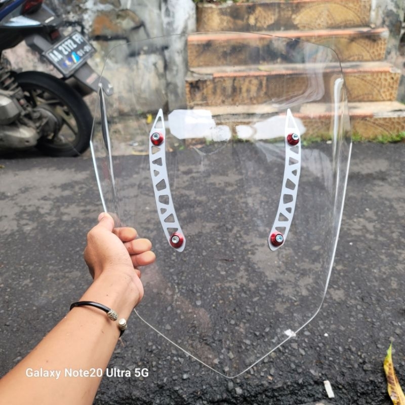 CALISTAYEE VISOR YAMAHA NMAX NEW PLUS BRACKET GARNISH WINDSHIELD NMAX NEW TEBAL 3 MILI