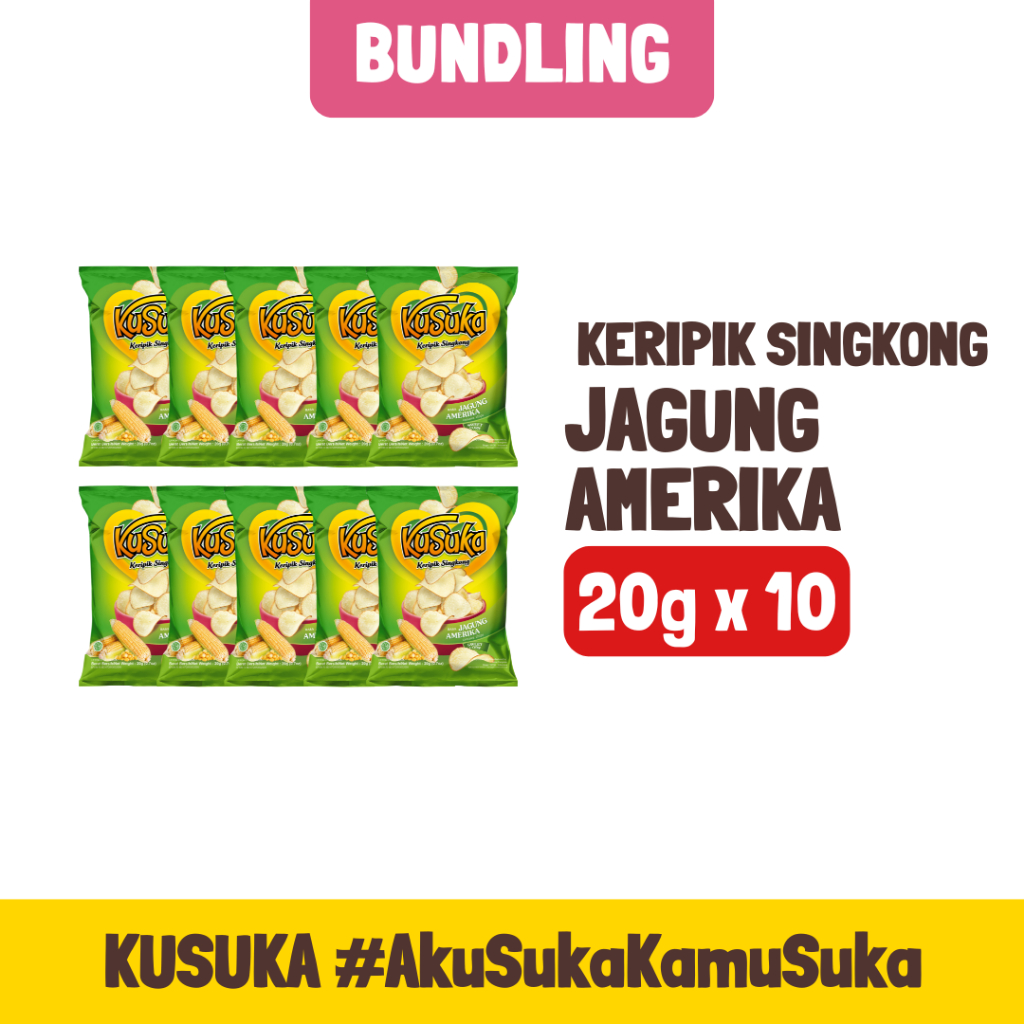 

KUSUKA Keripik Singkong Jagung Amerika 20g - 10 pcs