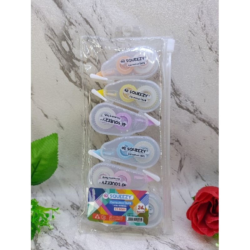 

CORRECTION TAPE/ ISI 6/ WARNA WARNI/ POUCH MENARIK/ TIPX TRONDOL VIRAL/