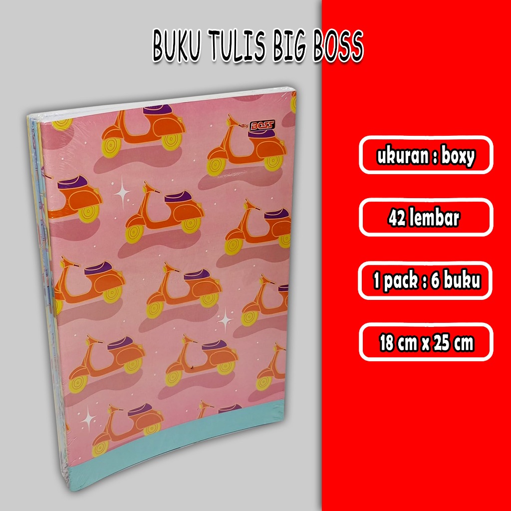

buku tulis big boss / 42 lembar / 1 pack / 6 buku