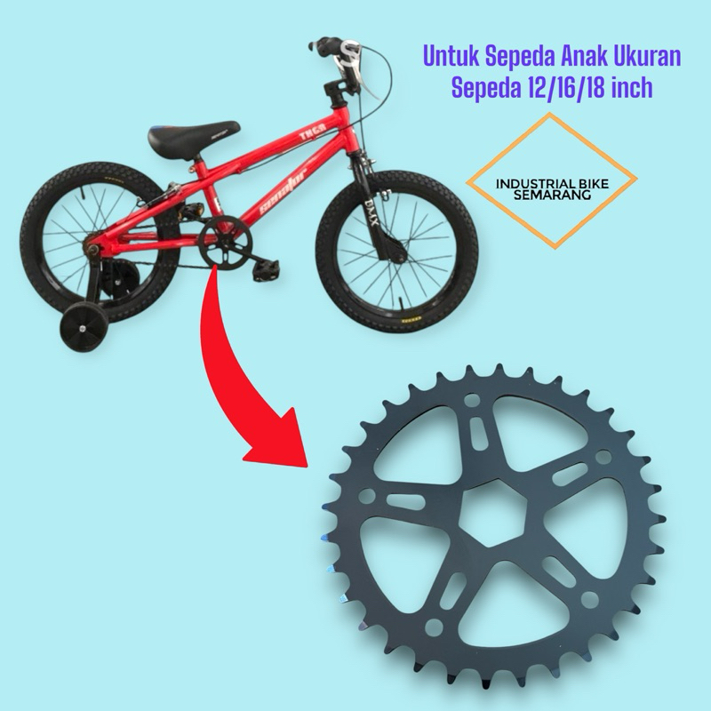 ( C.RING HEXAGONAL ) Gir Gear Chainring Ger Depan / Tengah Sepeda Anak Ukuran 12 16 18 inch BMX Mini