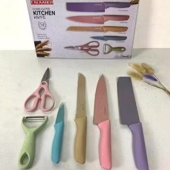 Pisau Dapur 6 in 1 warna warni evcrierh -