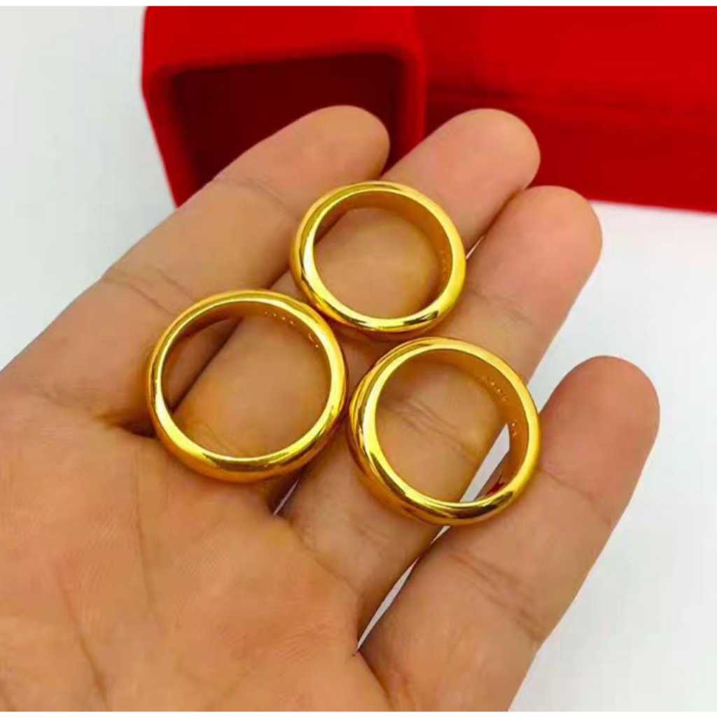 Cincin polos lapis emas 24k titanium Stanless steel