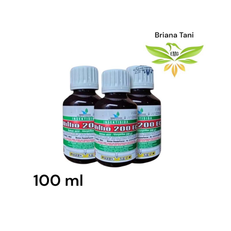 ￼Wilbo 200EC 100ml Insektisida Klorpirifos 200g/l Mengendalikan Hama Ulat Grayak Yanno Agro dursban