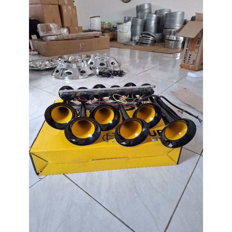 klakson mobil truk bus basuri ori india V5 6 corong 12v/24volt