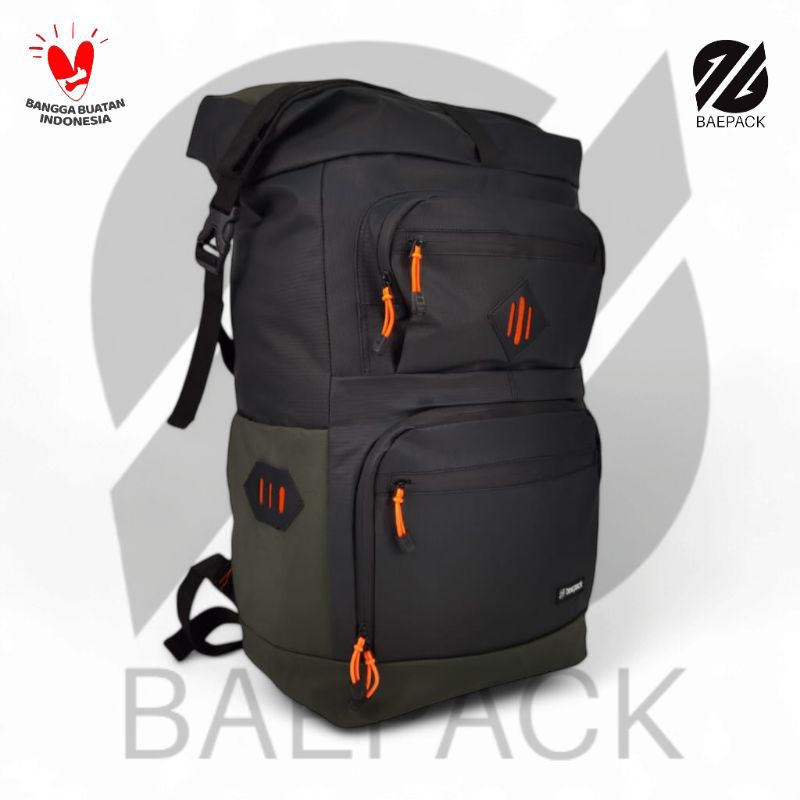 Baepack - Tas Ransel Backpack Arthur Black 40L Waterproof Travelling Hiking Tas Baju Mudik Fungsiona