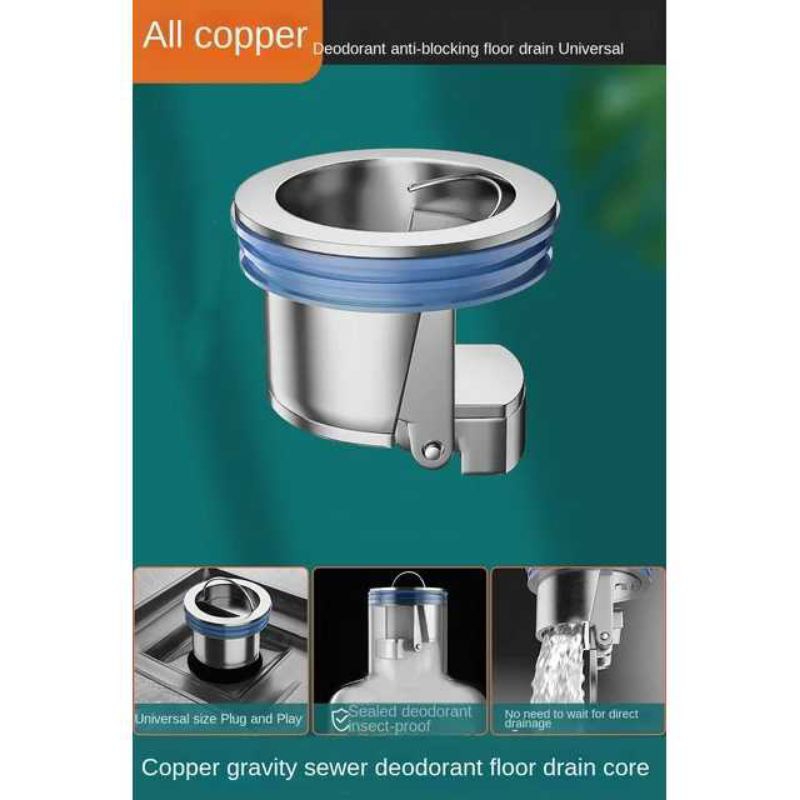 Penutup Lubang Saluran Air Kamar Mandi Anti Kecoa Tikus Plug Trap Silver