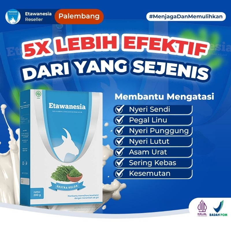 

Susu Kambing Etawanesia 5x Lebih ampuh dari yang Sejenis bantu atasi asam urat msalah tulang & sendi