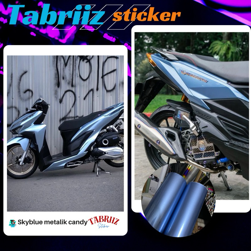 sticker skotlet skyblue candy skotlet biru langit candy untuk variasi body motorcycle