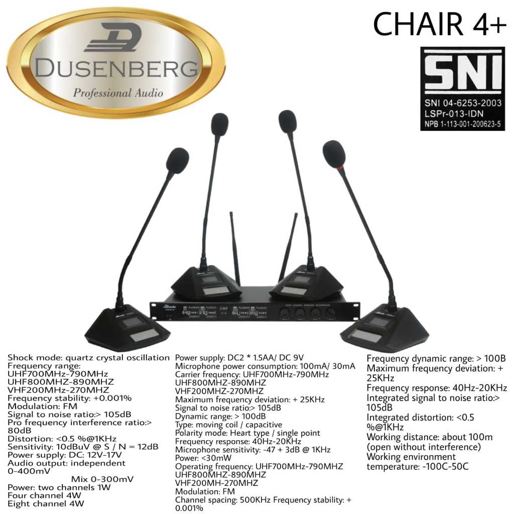 MIC WIRELESS CONFERENCE DUSENBERG CHAIR 4+ ORIGINAL MIC MEJA WIRELESS