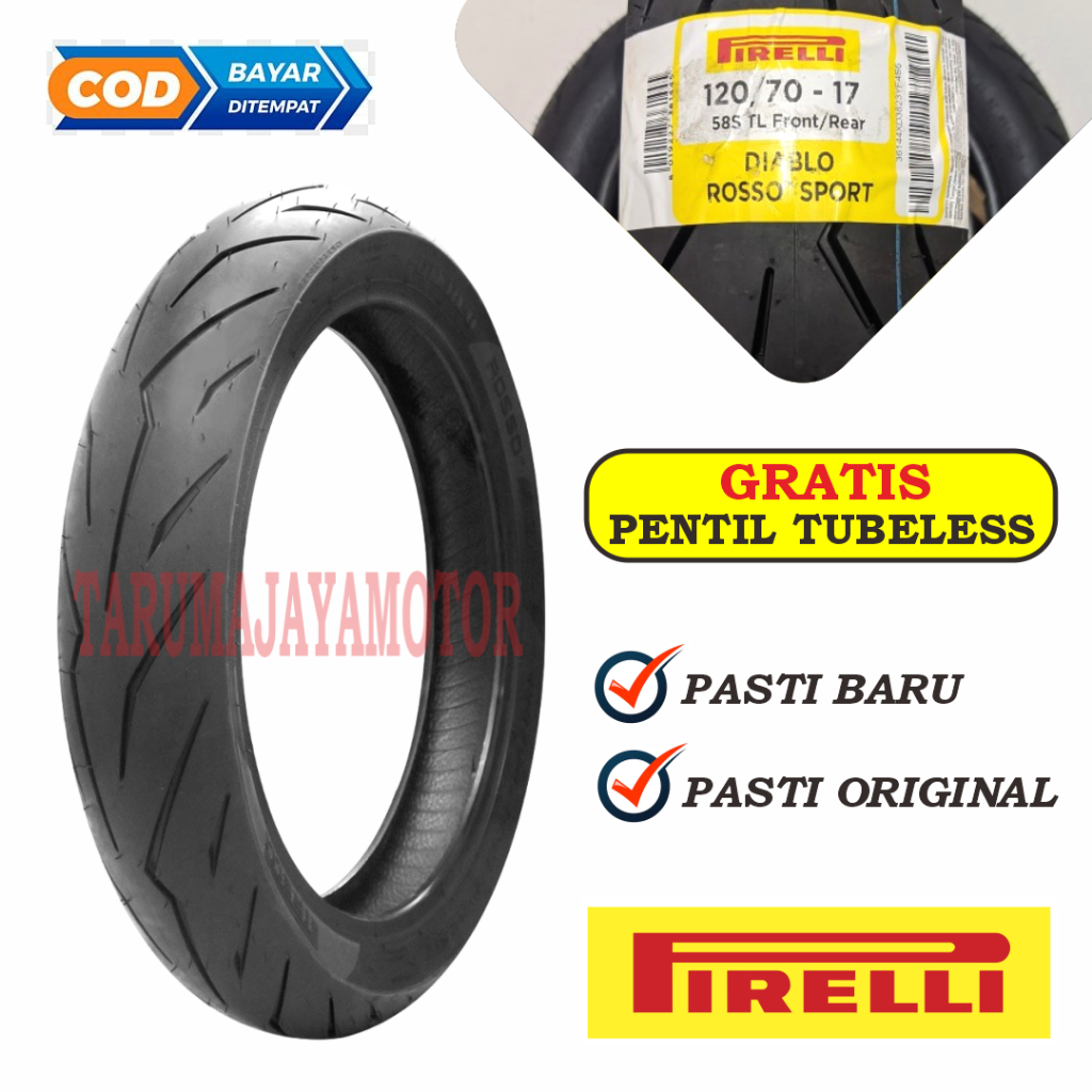 Pirelli Diablo Rosso Sport 120/70-17 Racing Compound Ban Luar Motor Balap Road Race Ring 17