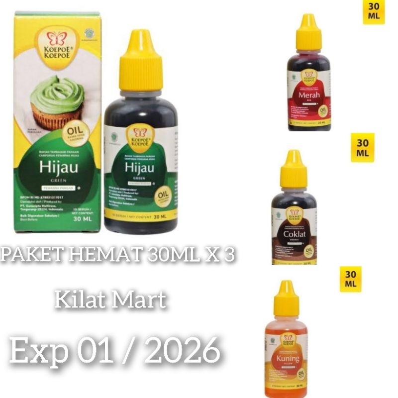 

koepeo koepoe Pewarna Makanan PAKET HEMAT 30MLX3