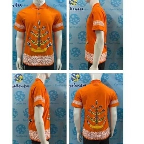 kaos Polo motif dayak/kaos dayak premium/kaos etnik dayak motif batang garing/polo dyak kalteng/kaos