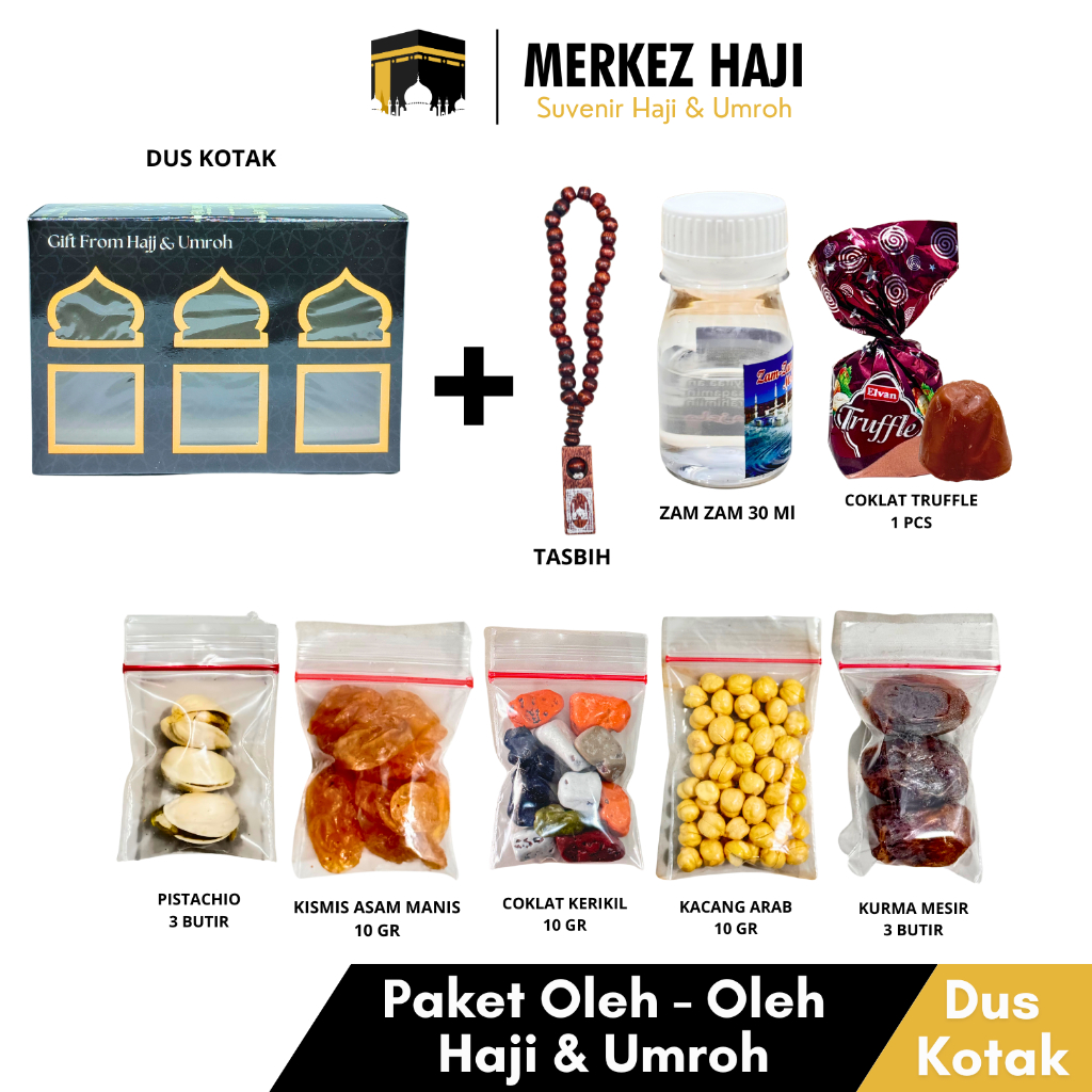 

Paket Oleh Oleh Haji dan Umroh Premium Dus Kotak Unik Lengkap Grosir Air Zamzam Coklat Kerikil Arab