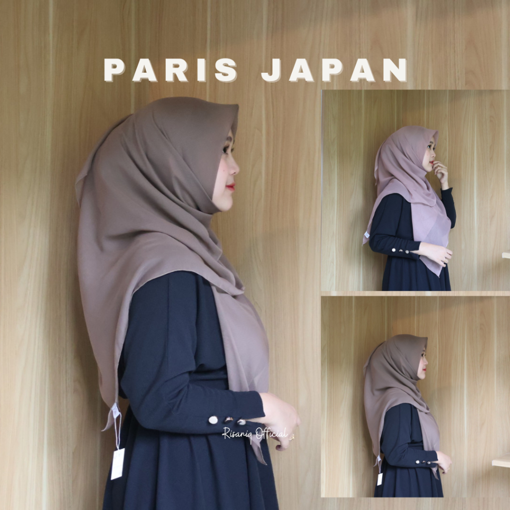 Risaniq - Hijab Paris Japan Premium (Kerudung Segiempat Paris Japan Premium) Lembut Muslim Persegi S