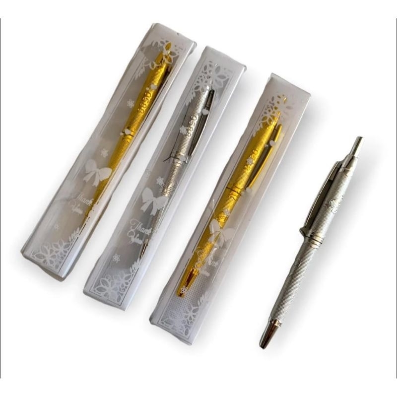 

⭐DIERS⭐ Souvenir Pena Pulpen Emas & Perak, mewah & elegan Kemas Mika