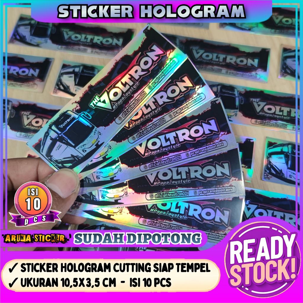 

10 pc Sticker Bus The Voltron Hologram Panjang SUDAH DIPOTONG Tinggal Tempel Stiker Piano Laptop