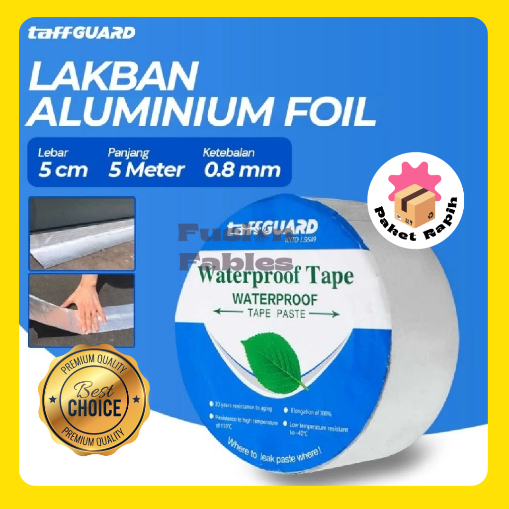 Lakban alumunium Foil ANTIBOCOR  WATERPROOF ALUMUNIUM FOIL SOLASI TANDON SENG ATAP TALANG