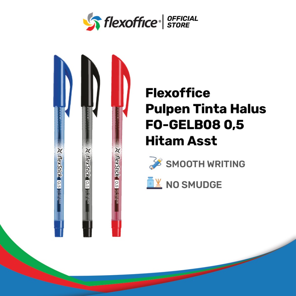 

FlexOffice PulpenTinta Halus FO-GELB08 0,5 Hitam Asst 12 Pcs/Box