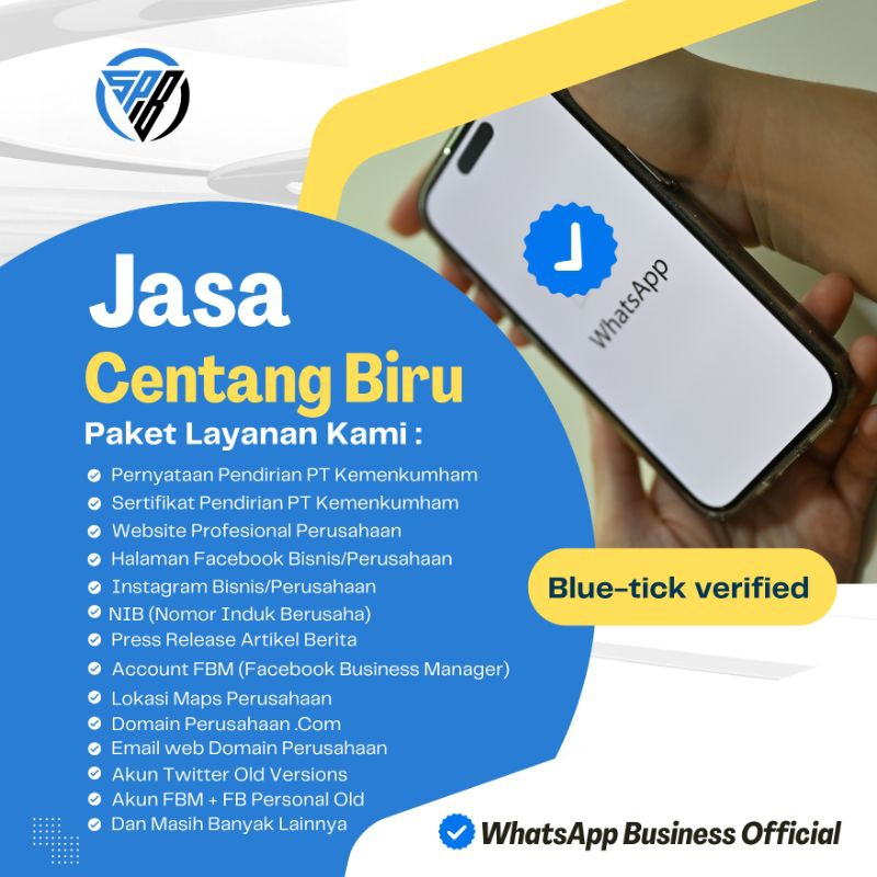 Akun Wa Centang Biru | Jasa Verified WA | Akun Bisnis Meta Sudah Bisa Verifikasi