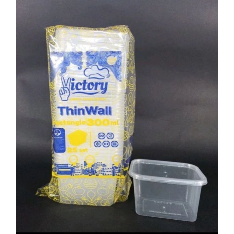THINWALL RECTANGEL 300ML VICTORY / TEPAK PERSEGI PANJANG 300ML VICTORY