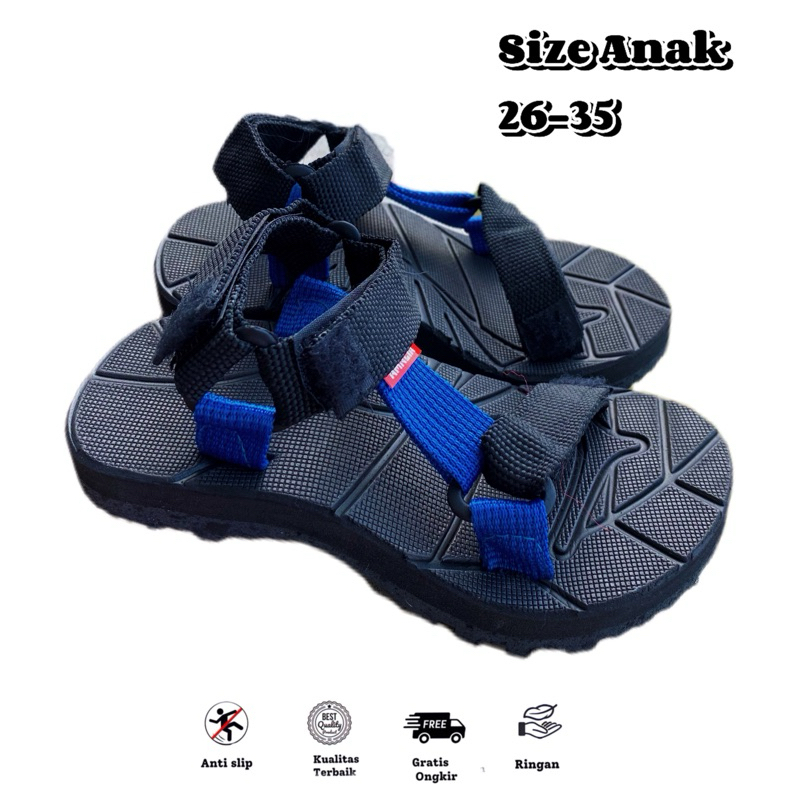 Sandal Gunung Anak Size 26-35 Pria Wanita Outdoor sndal Fashion -Upper Polyster Webbing + Univrsal S