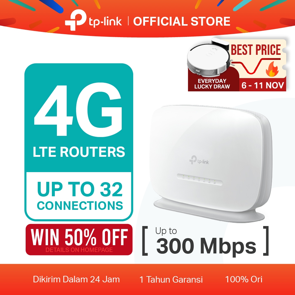 TP-Link TL-MR105 4G Modem WiFi Router 300Mbps LTE All Operator SIM Card 3G orbit telkomsel Wireless