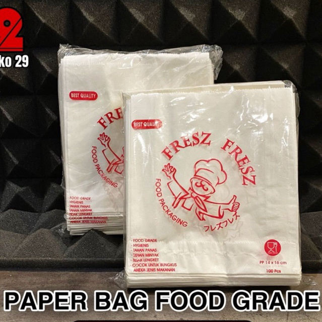 

Paper Bag Food Grade putih polos ukuran M16