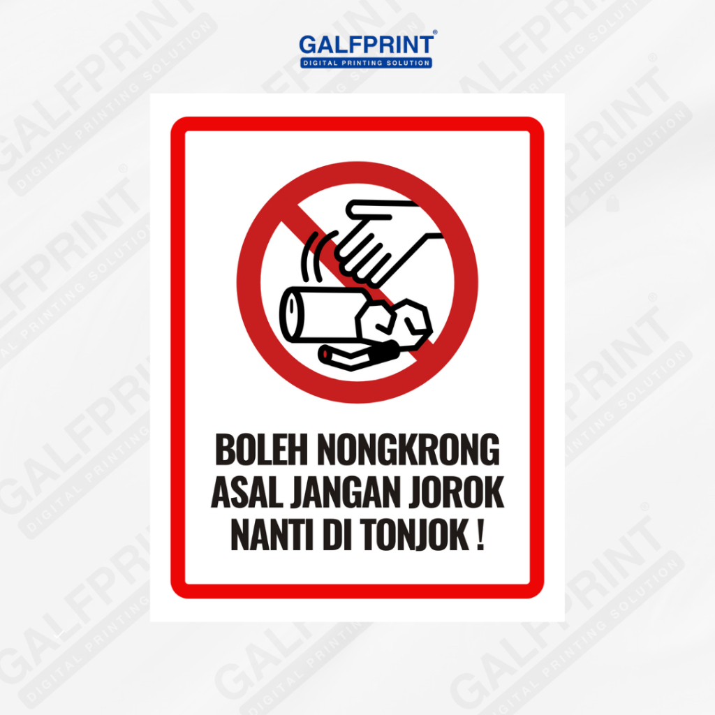 

STIKER SIGN BOLEH NONGRKONG ASAL JANGAN JOROK 8X11 CM