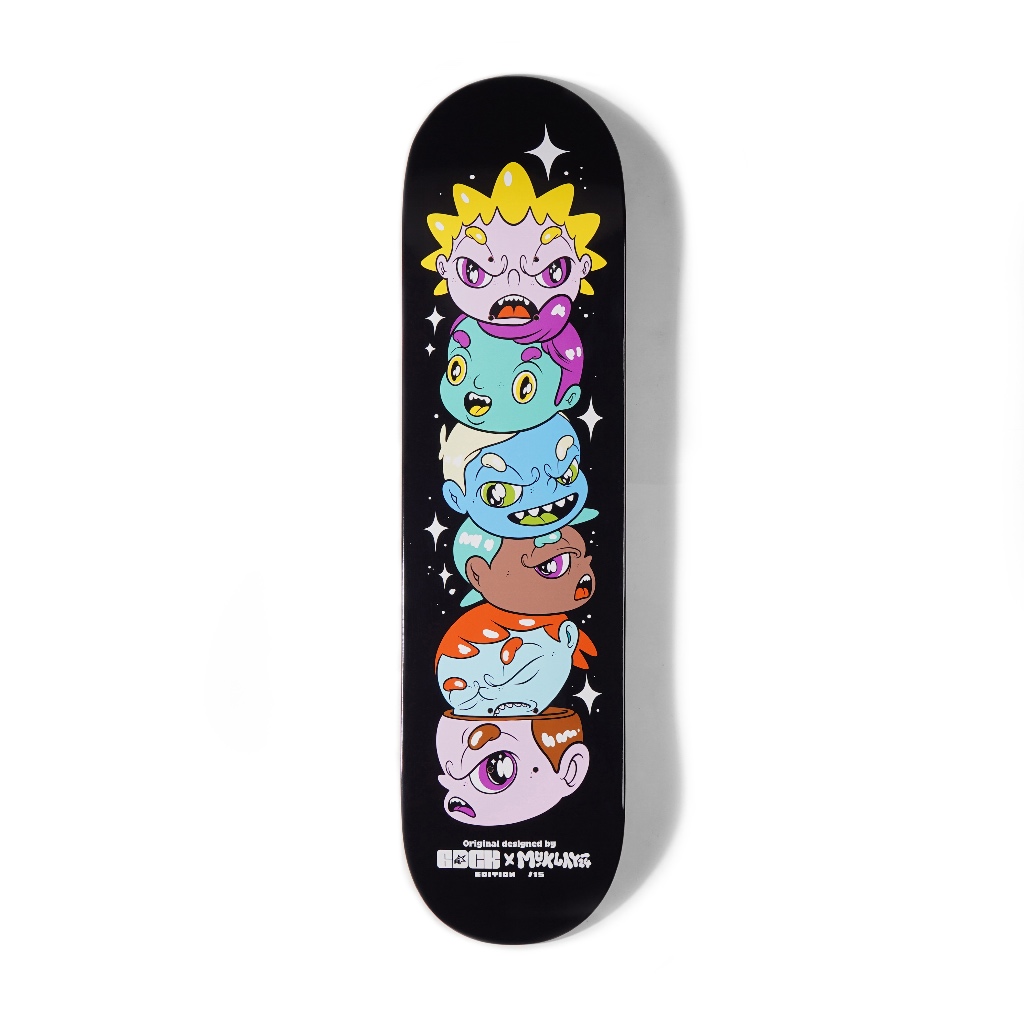 GDCK with MUKLAY BIZZARE-DeckBlack / SKATEBOARD DECK / papan skateboard / papan skate / papan selunc