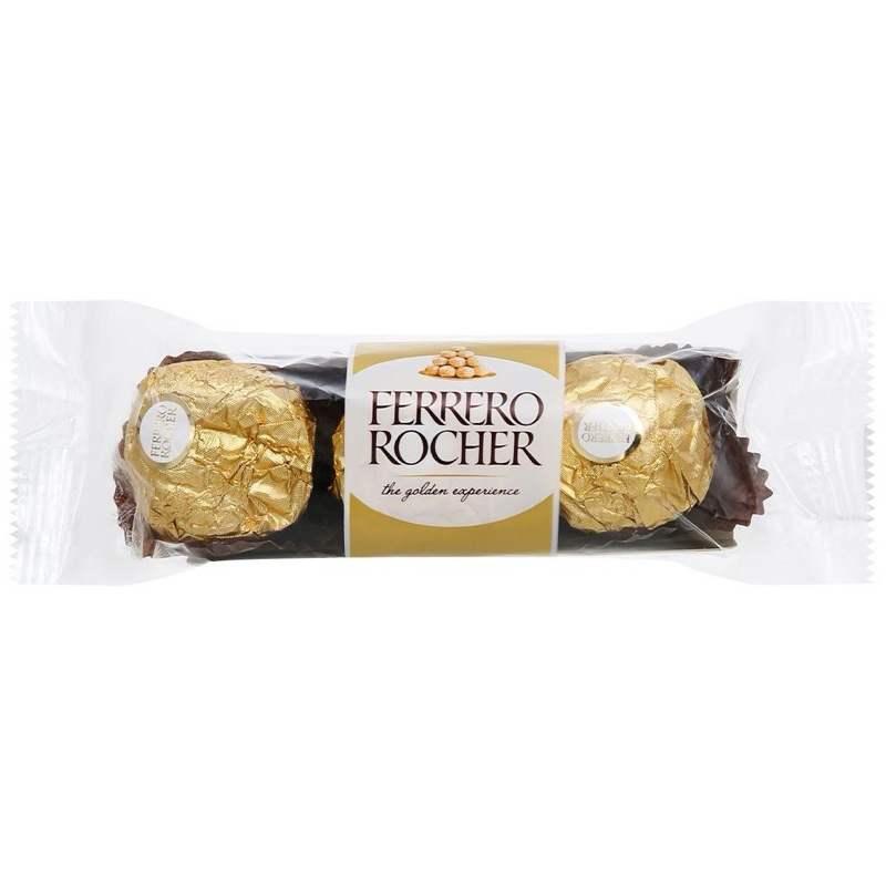 Ferero rocher - Ferrero Rocher Coklat isi 3, Choco hazelnut Cokelat Kacang