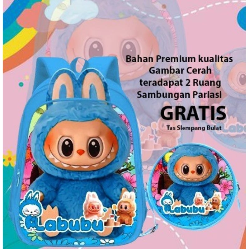 ￼Tas labubu/Tas anak tk perempuan/Tas sekolah anak tk perempuan/Tas anak tk/Tas sekolah labubu/Tas a