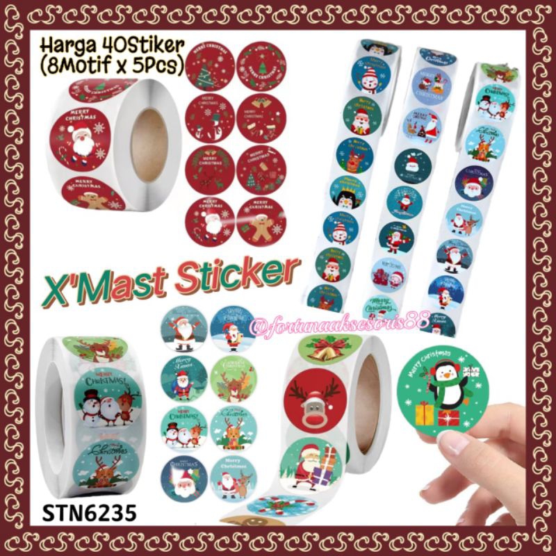 

STIKER NATAL BULAT / STIKER TOPLES / STIKER KARTU UCAPAN NATAL / STIKER PARCEL NATAL / STIKER HAMPERS / STIKER KADO NATAL / CHRISTMAS STICKER / STN6325