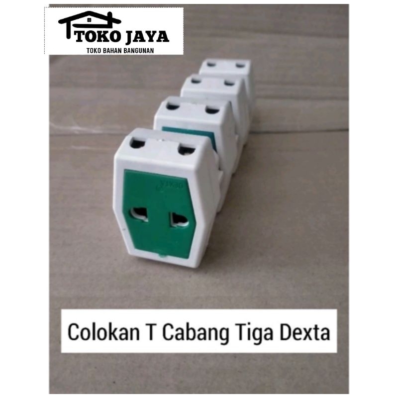 Colokan T Colokan Lubang Tiga Dexta