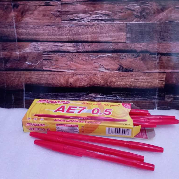 

BOLPOINT//PULPEN//PEN//PENA STANDARD AE7 0.5 WARNA MERAH