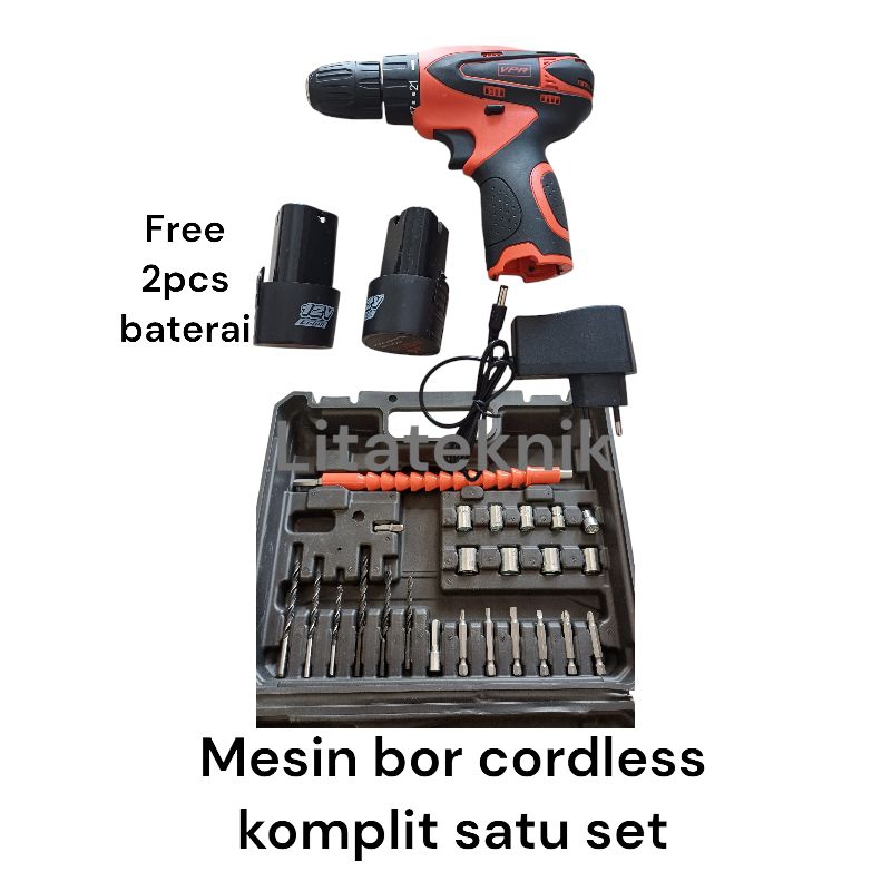 mesin bor cordless tanpa kabel mesin bor batre mesin bir cas vpr