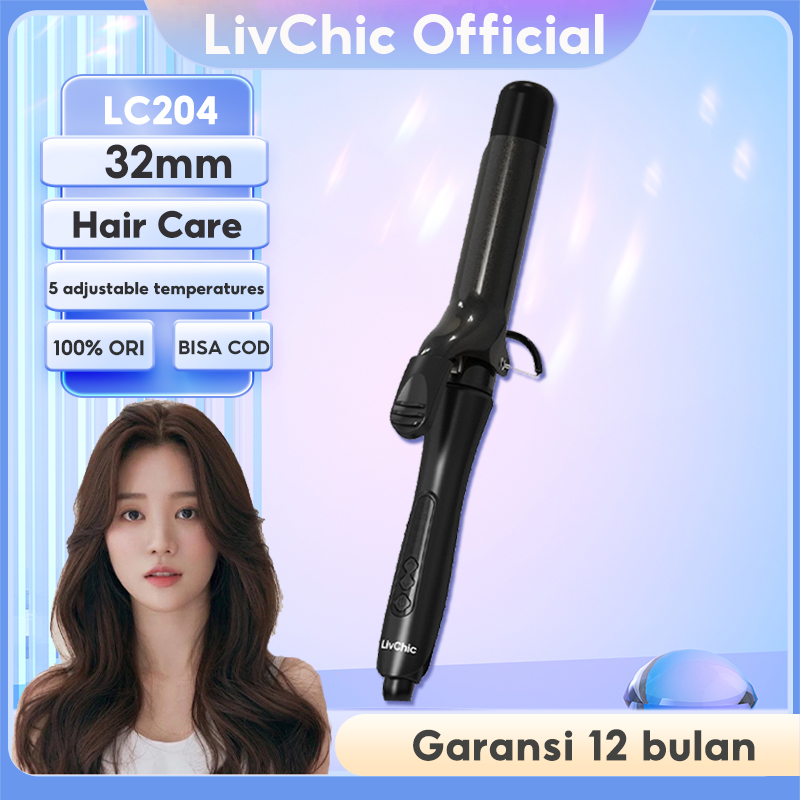 LivChic Official LC204 Keriting Catokan Rambut Curly catok 32mm 55W [Barang Lokal]