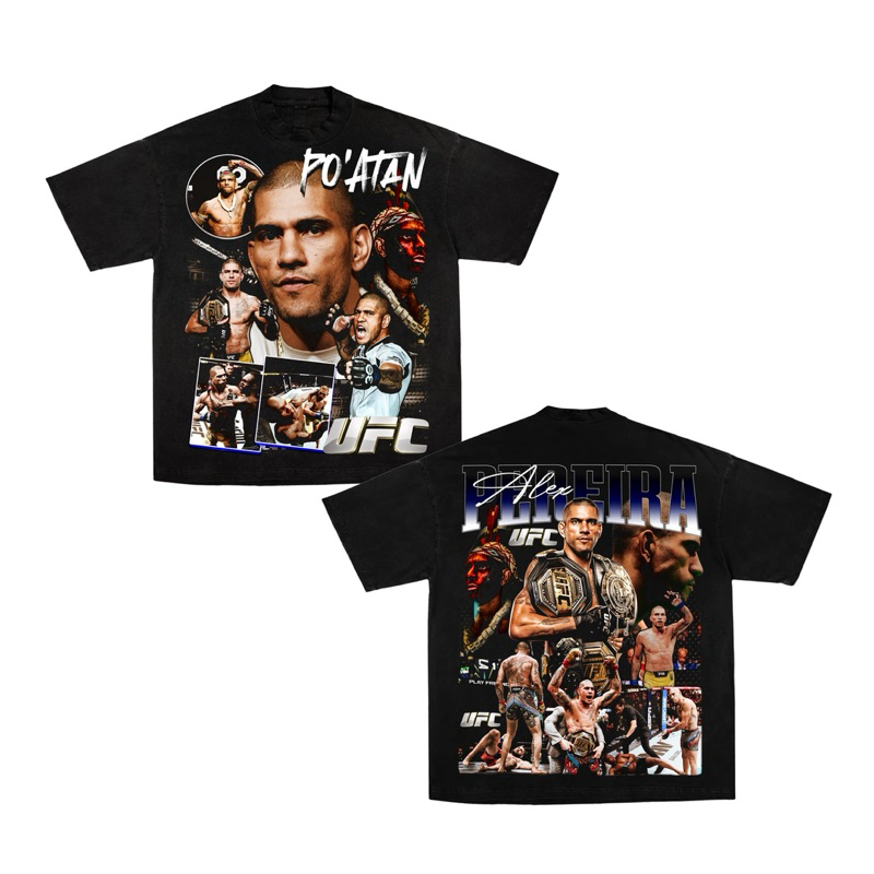 BAJU KAOS OVERSIZE UFC ALEX PEREIRA HITAM BOOTLEG VINTAGE ORIGINAL