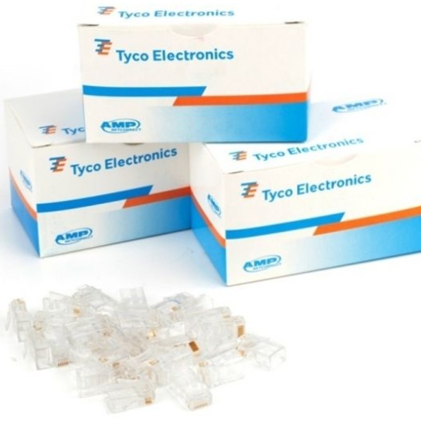 CONNECTOR LAN RJ45 AMP BOX / RJ 45 COMMSCOPE KONEKTOR ISI 100PCS KOTAK
