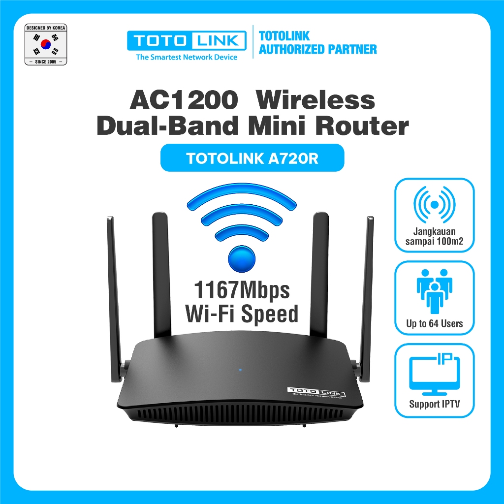 TOTOLINK A720R, A702R AC1200 Wireless Dual Band Router