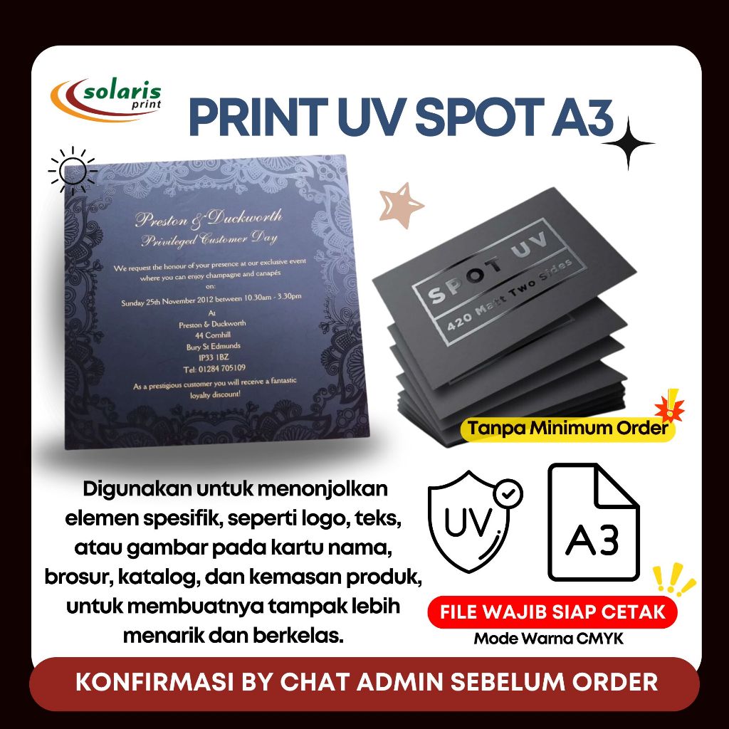 

CETAK UV SPOT A3 MURAH CEPAT SATUAN
